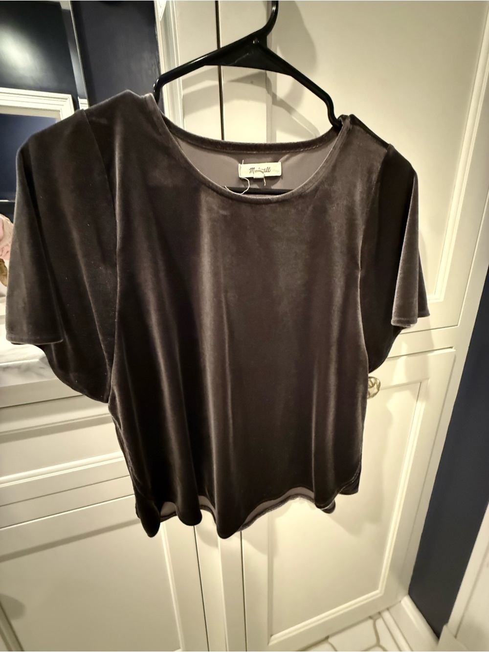 Madewell Charcoal Velvet Short-Sleeve Tee